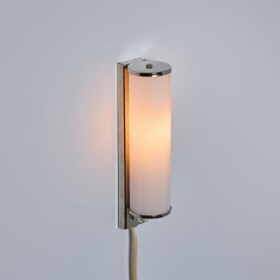 Paavo Tynell 1930s Finnish Cylindrical Glass Plug in Wall Lamp in the Manner of Paavo Tynell