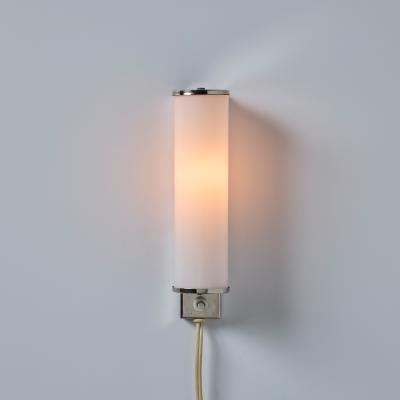 Paavo Tynell 1930s Finnish Cylindrical Glass Plug in Wall Lamp in the Manner of Paavo Tynell