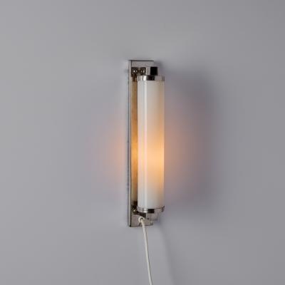 Paavo Tynell 1930s Finnish Cylindrical Glass Plug in Wall Lamp in the Manner of Paavo Tynell