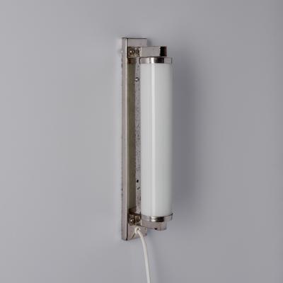 Paavo Tynell 1930s Finnish Cylindrical Glass Plug in Wall Lamp in the Manner of Paavo Tynell