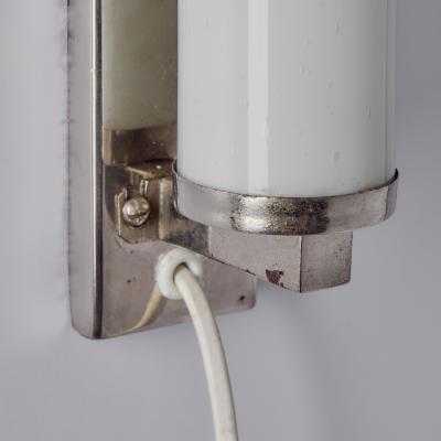 Paavo Tynell 1930s Finnish Cylindrical Glass Plug in Wall Lamp in the Manner of Paavo Tynell