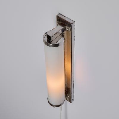 Paavo Tynell 1930s Finnish Cylindrical Glass Plug in Wall Lamp in the Manner of Paavo Tynell