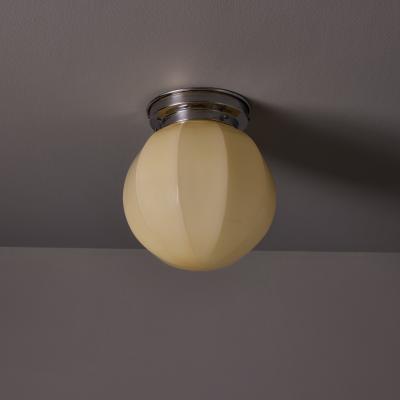 Paavo Tynell 1940s Finnish Geometric Glass and Metal Lamp in the Manner of Paavo Tynell