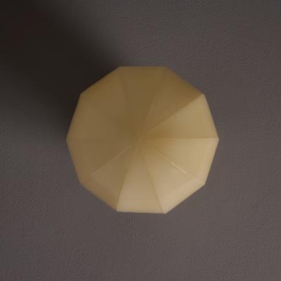 Paavo Tynell 1940s Finnish Geometric Glass and Metal Lamp in the Manner of Paavo Tynell