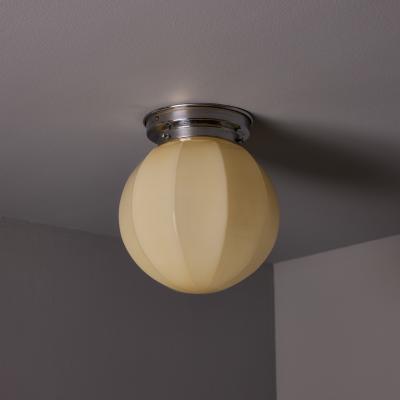 Paavo Tynell 1940s Finnish Geometric Glass and Metal Lamp in the Manner of Paavo Tynell