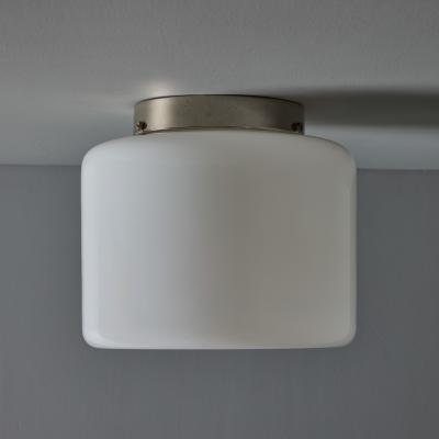 Paavo Tynell 1940s Paavo Tynell Model 2028 Glass Metal Flush Mount for Taito Oy