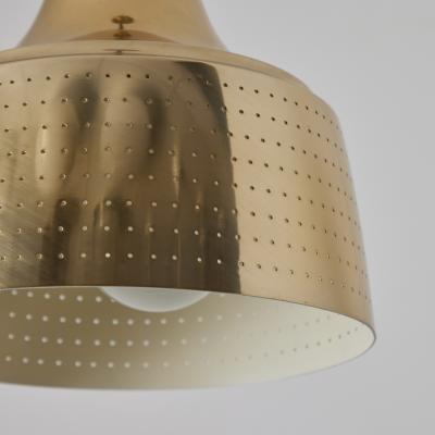 Paavo Tynell 1950s Finnish Perforated Brass Pendant In The Manner of Paavo Tynell