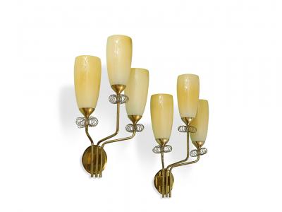 Paavo Tynell 3 Arm Wall Lights by Paavo Tynell for Taito Oy