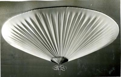 Paavo Tynell A Large Paavo Tynell Flush Mount Model 1076 in Brass Rattan Idman 1950s