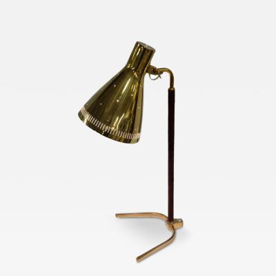 Paavo Tynell A Paavo Tynell Horseshoe Table Lamp Model 9224 in Brass Leather Idman 1950s