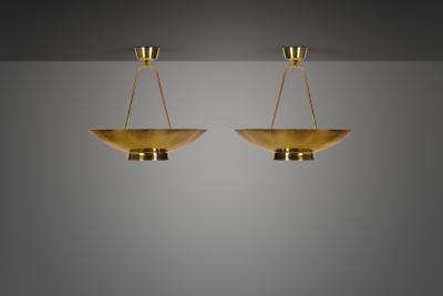 Paavo Tynell A Pair of Paavo Tynell Model 9060 Ceiling Lamps for Taito Oy Finland 1950s