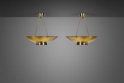 Paavo Tynell A Pair of Paavo Tynell Model 9060 Ceiling Lamps for Taito Oy Finland 1950s