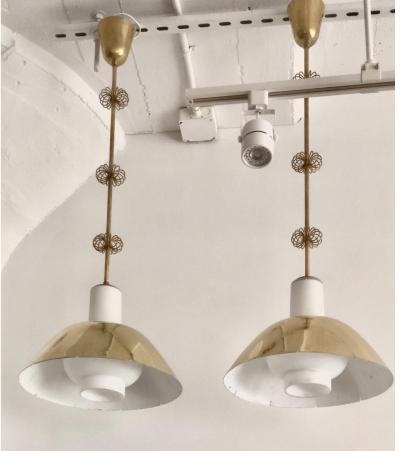 Paavo Tynell A pair of ceiling lamps model K2 20 designed by Paavo Tynell for Idman Oy