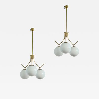 Paavo Tynell A pair of extra large pendants by Paavo Tynell for Idman Oy 