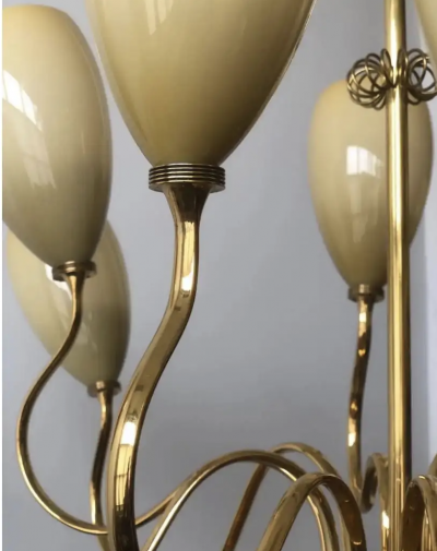 Paavo Tynell A pair of large 10 Lights Chandelier by Paavo Tynell for Idman Oy