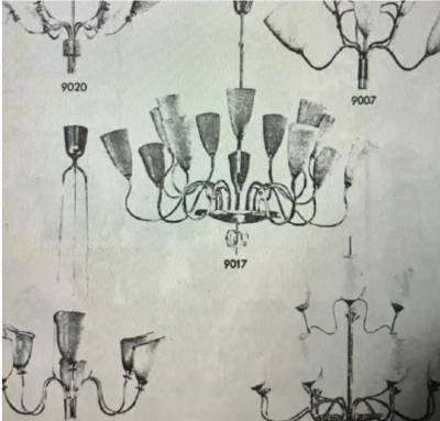 Paavo Tynell A pair of large 10 Lights Chandelier by Paavo Tynell for Idman Oy