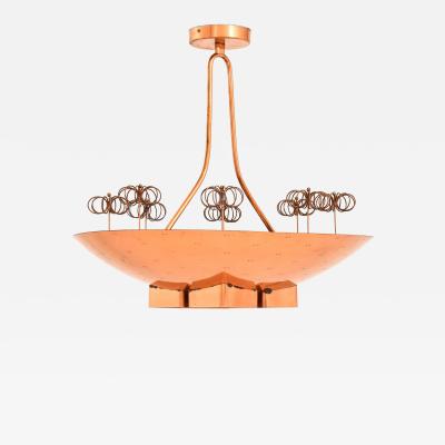 Paavo Tynell Ceiling Lamp in Copper and Brass by Paavo Tynell 1940s Taito Oy
