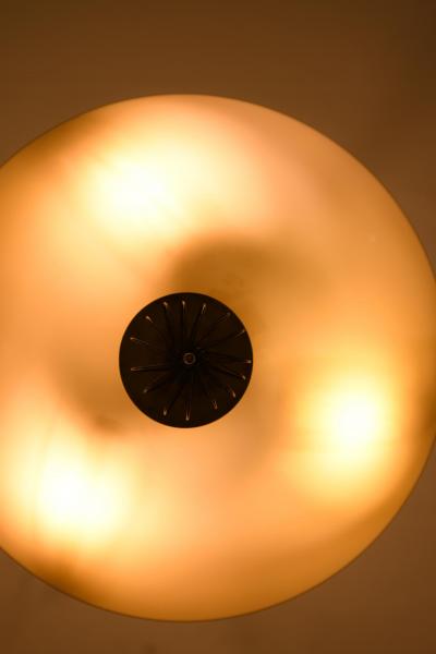 Paavo Tynell Ceiling Lamp with Brass and Glass in Cream by Paavo Tynell 1950s