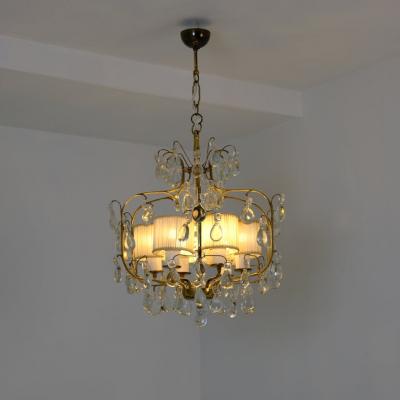 Paavo Tynell Classic Paavo Tynell Crystal Brass Chandelier Model 1487 Taito 1940s