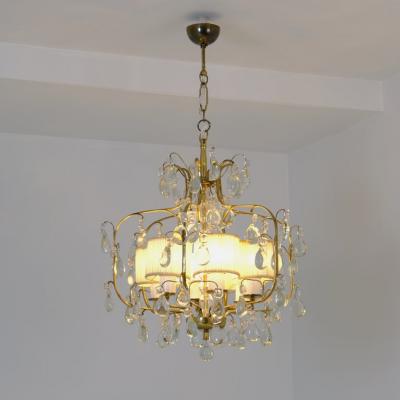 Paavo Tynell Classic Paavo Tynell Crystal Brass Chandelier Model 1487 Taito 1940s