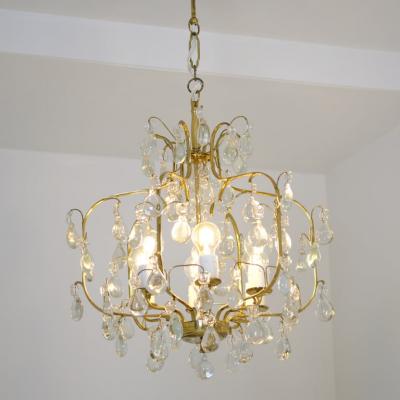 Paavo Tynell Classic Paavo Tynell Crystal Brass Chandelier Model 1487 Taito 1940s