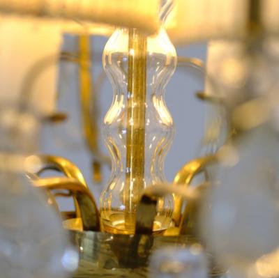 Paavo Tynell Classic Paavo Tynell Crystal Brass Chandelier Model 1487 Taito 1940s