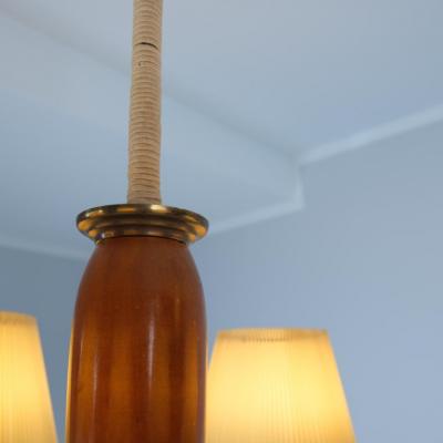 Paavo Tynell Classical Paavo Tynell Pendant Model 1355 in Brass String Birch Taito 1930s