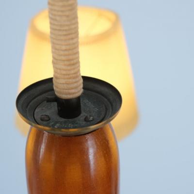 Paavo Tynell Classical Paavo Tynell Pendant Model 1355 in Brass String Birch Taito 1930s