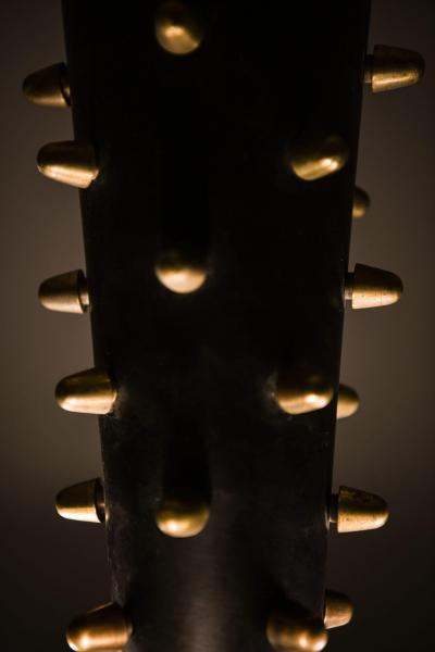 Paavo Tynell Early Ceiling Lamp in Black Metal Opaline Glass Brass by Paavo Tynell 1940s