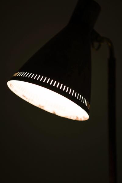 Paavo Tynell Early Table Lamp in Brass and Leather by Paavo Tynell 1950s