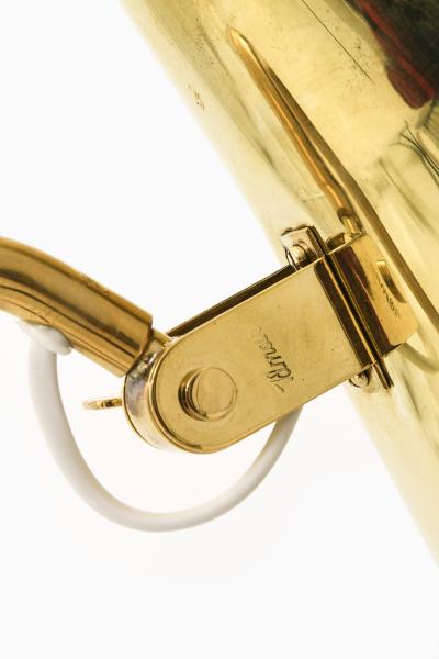 Paavo Tynell Floor Lamp in Brass and Cane by Paavo Tynell 1950s