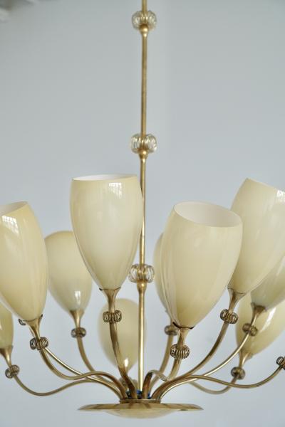 Paavo Tynell Large 12 lights Chandelier by Paavo Tynell for Idman 
