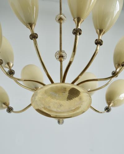 Paavo Tynell Large 12 lights Chandelier by Paavo Tynell for Idman 