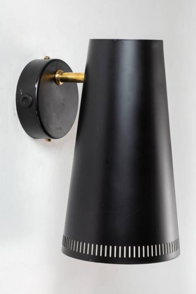 Paavo Tynell Large Pair of Paavo Tynell Black Wall Lights for Taito Oy