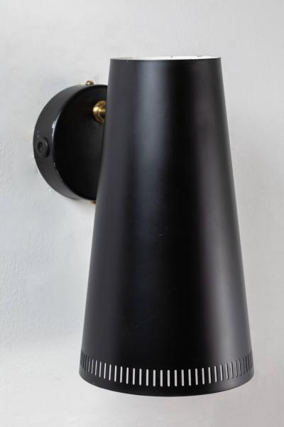 Paavo Tynell Large Pair of Paavo Tynell Black Wall Lights for Taito Oy