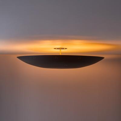 Paavo Tynell Large Raul Reyes Rey 30 Perforated Dome Ceiling Lamp in Black