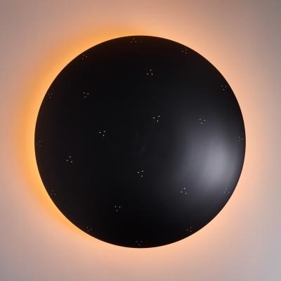 Paavo Tynell Large Raul Reyes Rey 30 Perforated Dome Ceiling Lamp in Black