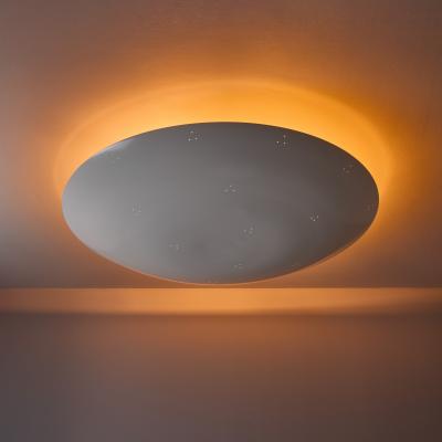Paavo Tynell Large Raul Reyes Rey 30 Perforated Dome Ceiling Lamp in White