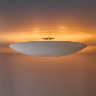 Paavo Tynell Large Raul Reyes Rey 30 Perforated Dome Ceiling Lamp in White
