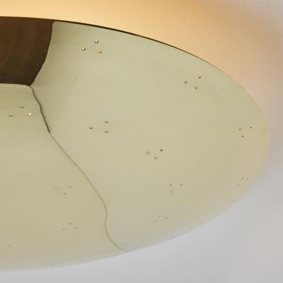Paavo Tynell Large Two Enlighten Rey Perforated Polished Brass Dome Ceiling Lamp