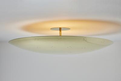 Paavo Tynell Large Two Enlighten Rey Perforated Polished Brass Dome Ceiling Lamp