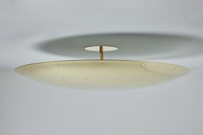 Paavo Tynell Large Two Enlighten Rey Perforated Polished Brass Dome Ceiling Lamp