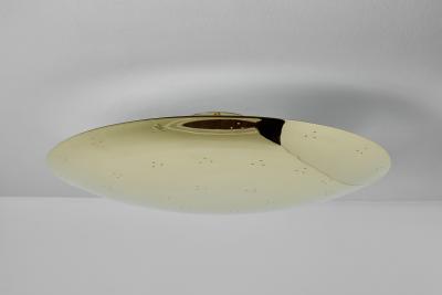 Paavo Tynell Large Two Enlighten Rey Perforated Polished Brass Dome Ceiling Lamp