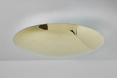 Paavo Tynell Large Two Enlighten Rey Perforated Polished Brass Dome Ceiling Lamp