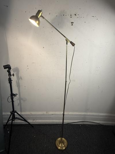 Paavo Tynell MID CENTURY ADJUSTABLE HEIGHT GOLDTONE FLOOR LAMPS