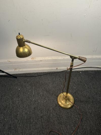 Paavo Tynell MID CENTURY ADJUSTABLE HEIGHT GOLDTONE FLOOR LAMPS