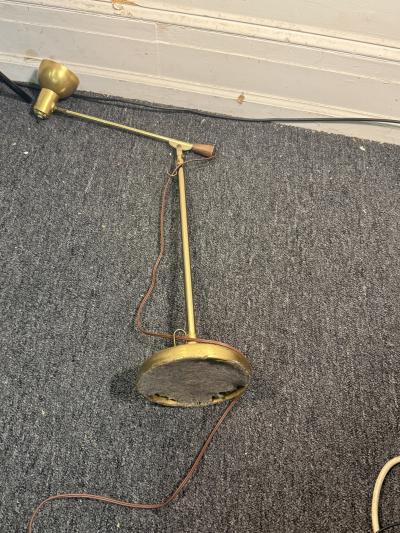 Paavo Tynell MID CENTURY ADJUSTABLE HEIGHT GOLDTONE FLOOR LAMPS