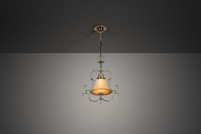 Paavo Tynell Model 1004 Brass Pendant Lamp by Paavo Tynell for Taito Finland 1930s