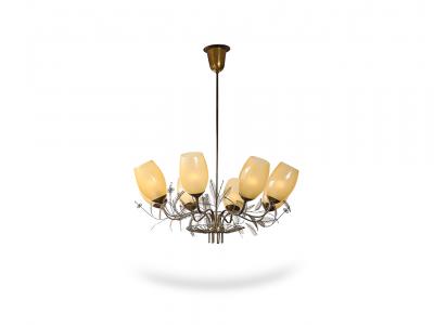Paavo Tynell Model No 9028 9 8 Light Chandelier by Paavo Tynell