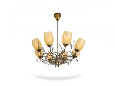 Paavo Tynell Model No 9028 9 8 Light Chandelier by Paavo Tynell